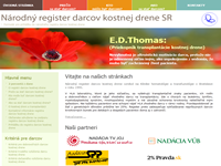 Náhľad web stránky Register Darcov Kostnej Drene